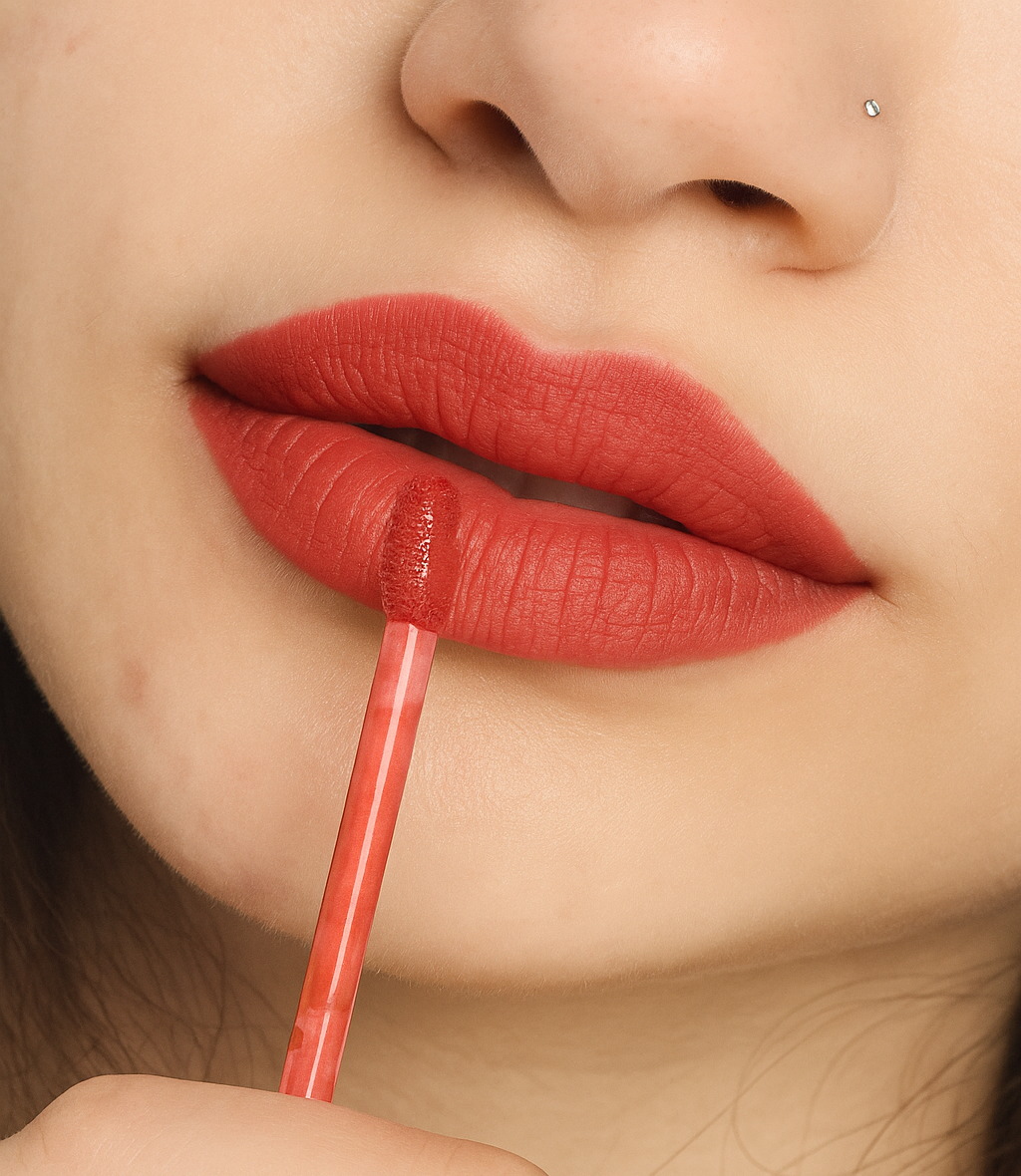 01 Amour Dusk (Deep Red) | Matte Liquid Lipstick